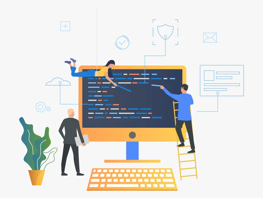 Our team collaborating on a client project