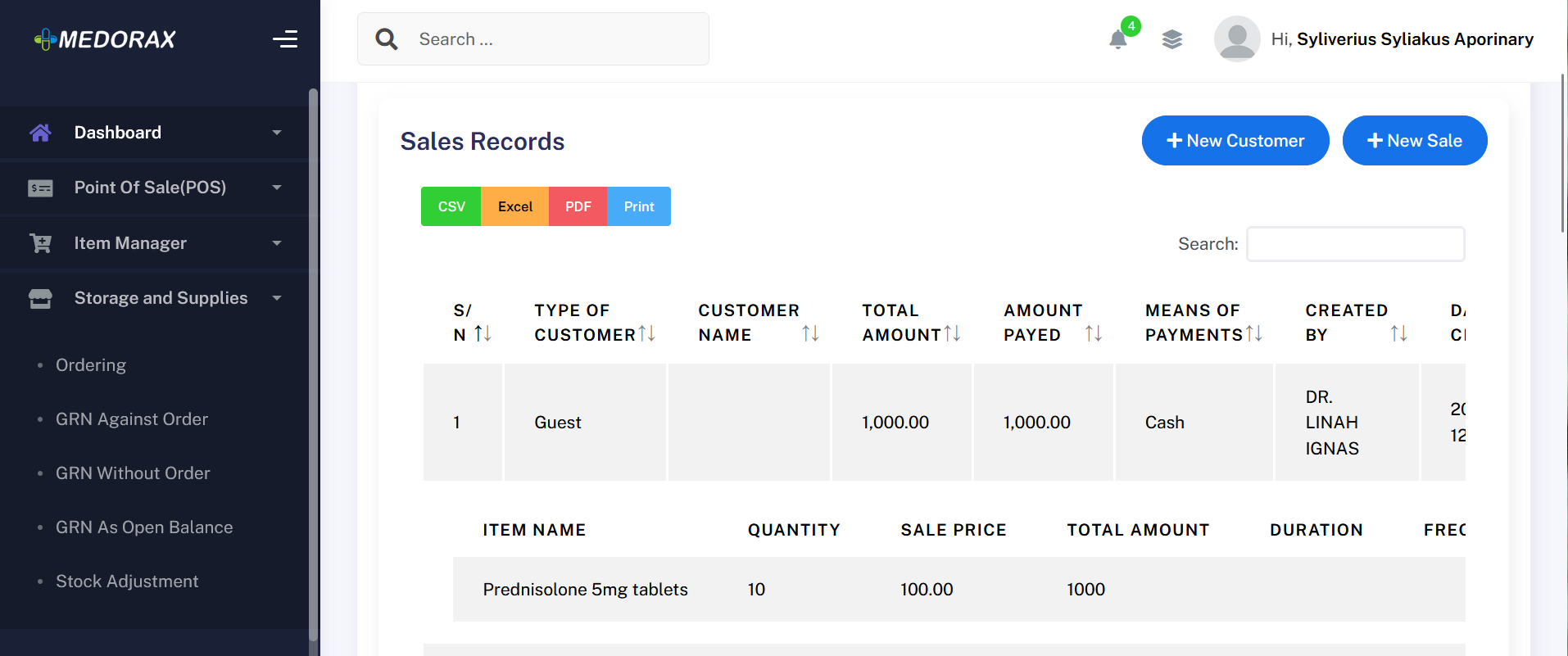 Pharmacy(Medorax) system