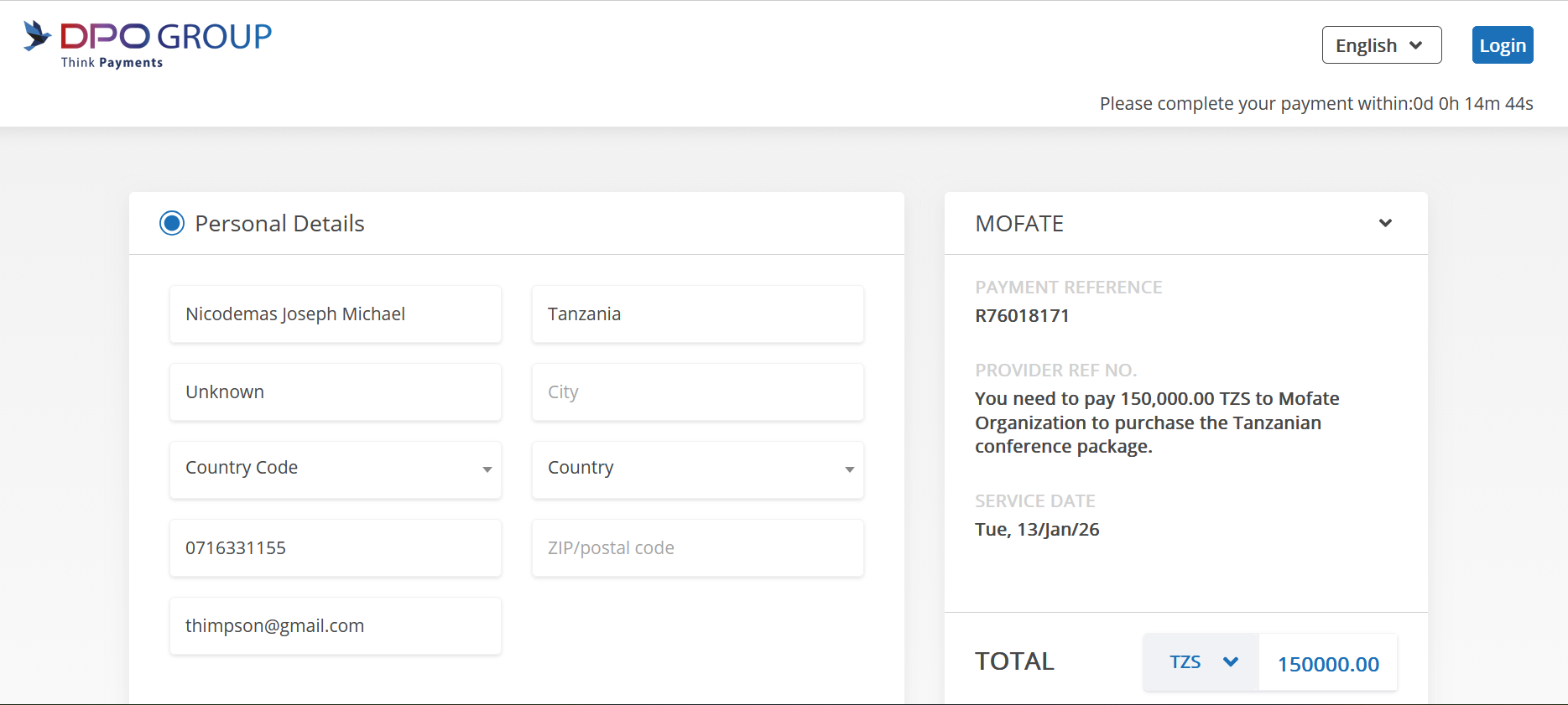 Mofate Conference Registration